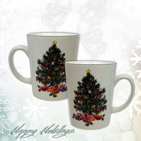 Other - Set of 4 Christmas Tree Mugs by GIBSON China